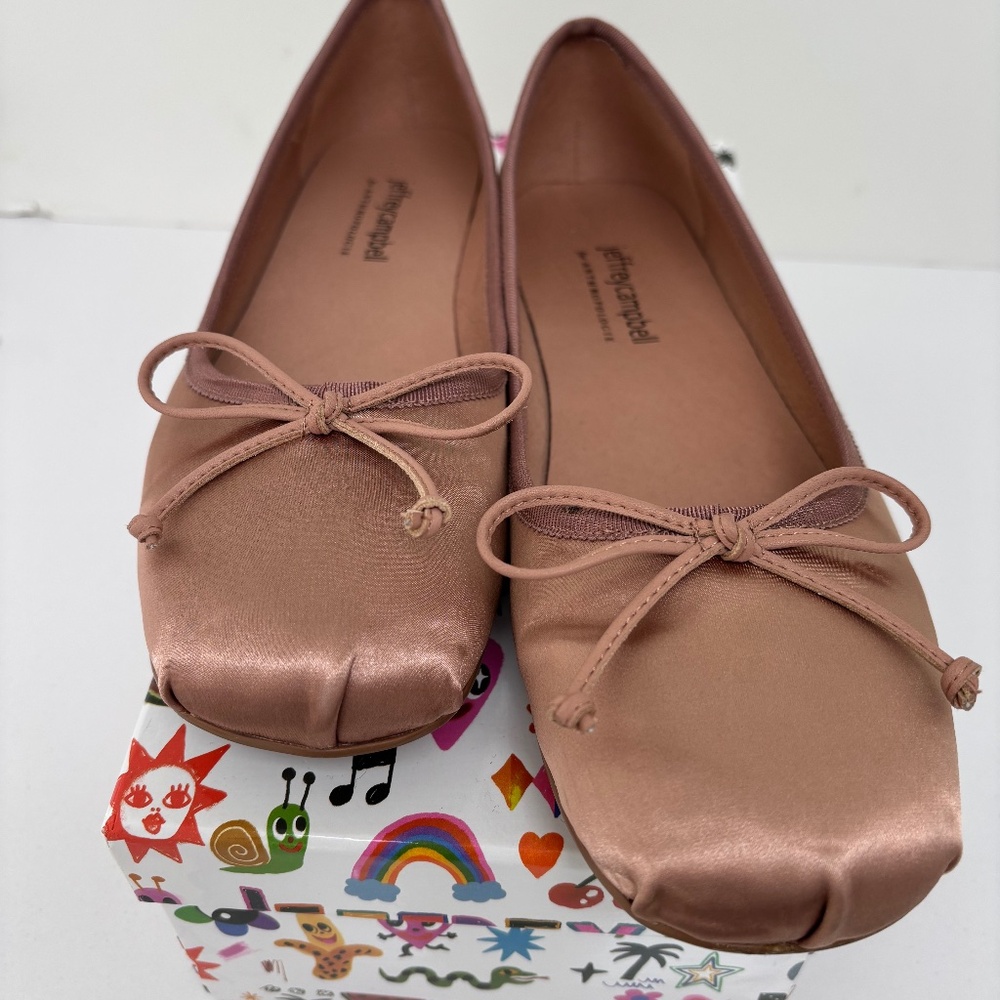 Jeffrey Campbell for Anthropologie Ballet Flats – Blush Satin – Size 9 – Bow